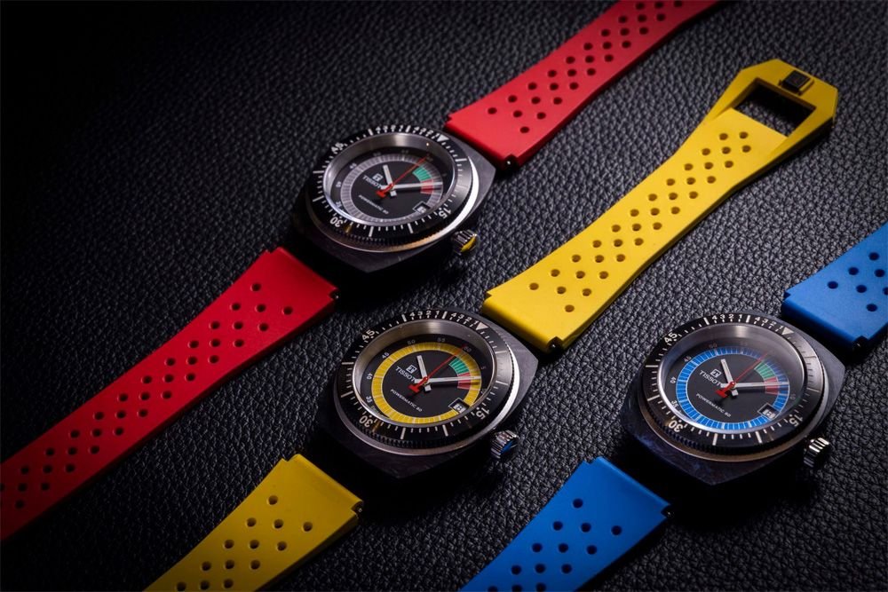 TISSOT 天梭Sideral S系列 70年代鍛造碳機械手錶-藍 T1454079705701